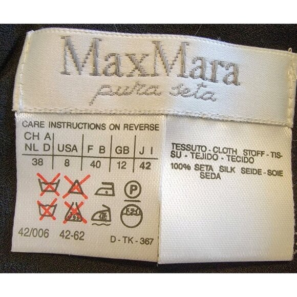 MAX MARA Pura Seda Wrap Skirt And Sleeveless Top Black 100% Silk Sz US8 2 PC Set - Picture 6 of 16